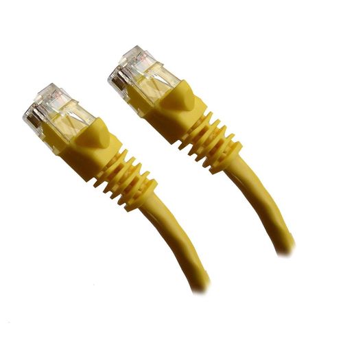 Yellow Ethernet Network, Patch Cable, Molded Snagless Boot, 50 feet - Connects computer to network or router via the CAT5E RJ45 connection