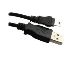 Black - USB A to Mini B 5 pin, 6 Feet - High Speed USB Cable to connect USB Devics with the Mini B 5 pin port