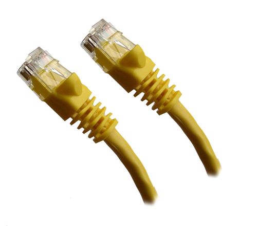 Yellow Ethernet Network, Patch Cable, Molded Snagless Boot, 2 feet - Connects computer to network or router via the CAT5E RJ45 connection