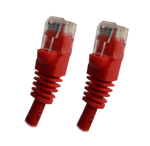 Red Ethernet Network, Patch Cable, Molded Snagless Boot, 3 feet - Connects computer to network or router via the CAT5E RJ45 connection