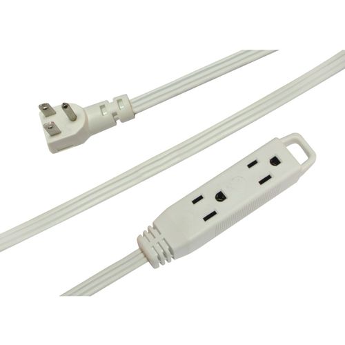 AXIS 45505 3-Outlet Indoor Extension Cord, 8ft (White)