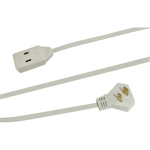 AXIS 45503 3-Outlet White Wall Hugger Indoor Extension Cord, 6ft