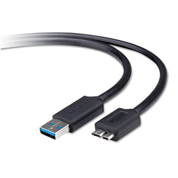 USB 3.0 Cable, A/BMicro, 6 ft, Black