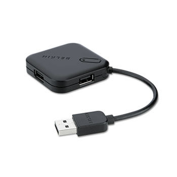 4-Port Ultra-Mini USB Hub, Silver