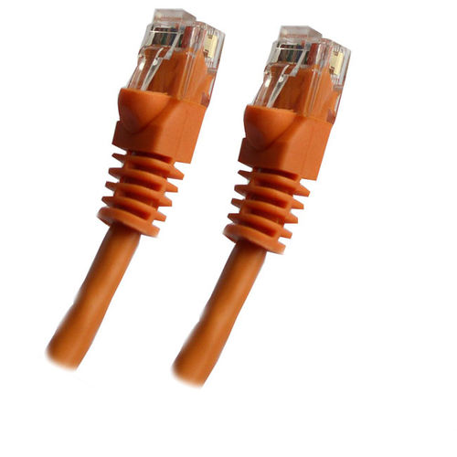 Orange Ethernet Network, Patch Cable, Molded Snagless Boot, 1 feet - Connects computer to network or router via the CAT5E RJ45 connection