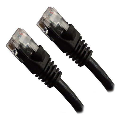 Black Ethernet Network, Patch Cable, Molded Snagless Boot, 75 feet - Connects computer to network or router via the CAT5E RJ45 connection