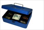 Cash Box w/Latch 8"" Blue