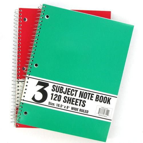 120 Sheet Wide Ruled Notebook Case Pack 36