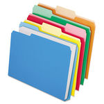 CutLess/WaterShed/Double Stuff File Folders, 1/3 Cut, Assorted, Letter, 50/BX