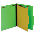 40 Pt. Classification Folders, 2"" Fasteners, 2/5 Tab, Letter, Green, 10/BX
