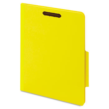 40 Pt. Classification Folders, 2"" Fasteners, 2/5 Tab, Letter, Yellow, 10/BX