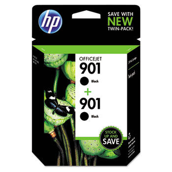 CZ075FN140 (HP 901) Ink Cartridge, Black, 200 Page-Yield, 2/Pk