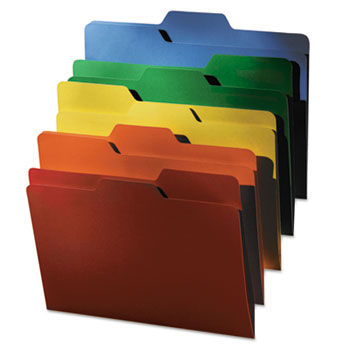 FindIt File Folders, 1/3 Cut, 11 Pt Stock, Letter, Assorted, 80/PK