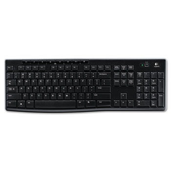 K270 Wireless Keyboard, USB Unifying Receiver, Black