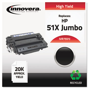 Remanufactured Q7551X(J) (51J)  Toner, 18000 Yield, Black