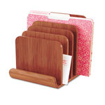 Bamboo Wood Organizer, Five Sections, 8 x 10 x 9, Cherry