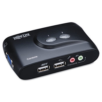 2-Port Compact USB KVM Switch w/Audio and Cable