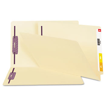 End Tab Folder with SafeSHIELD Fastener, Manila, Legal, Straight Tab Cut, 50/Box