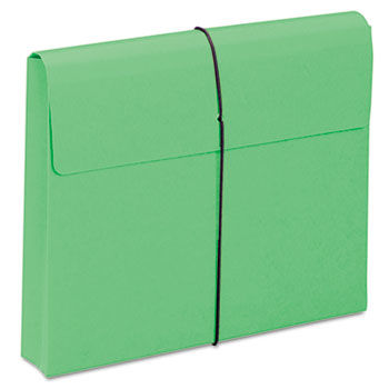Two Inch Accordion Expansion Wallet with String, Letter, Green, 10/BX