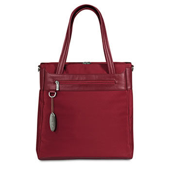 Vertical Laptop Tote, Microfiber, 15 x 5-1/2 x 15-3/4, Ruby Red