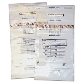 Coin Totes, Double Handle, 13 x 25, Clear, 100 per Pack
