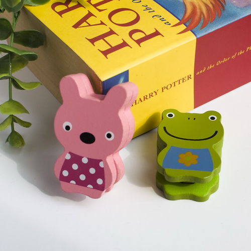 [Frog & Rabbit] - Card Holder / Wooden Clips / Wooden Clamps / Animal Clips