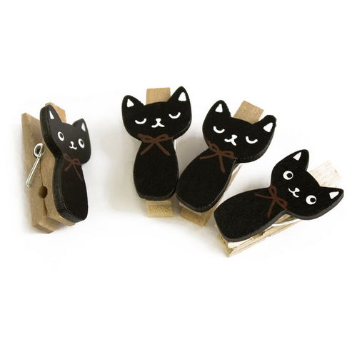 [Naughty Cat] - Wooden Clips / Wooden Clamps / Mini Clips