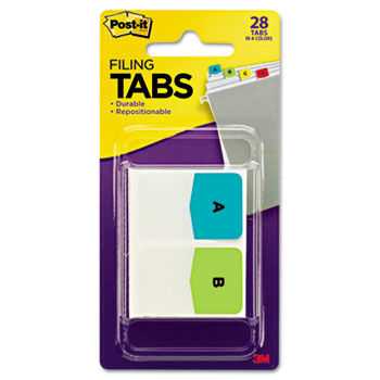 Preprinted File Tabs, 1 x 1 1/2, Letters A-Z, 28/Pack