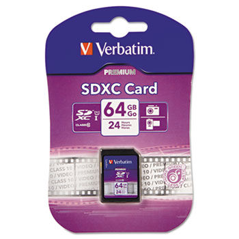 Premium/Video SDXC Memory Card, Class 10/UHS-1 64GB