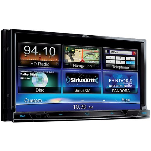 CLARION NX702 7"" Double-DIN In-Dash Navigation Receiver with DVD Player, HD Radio(R) & Bluetooth(R)