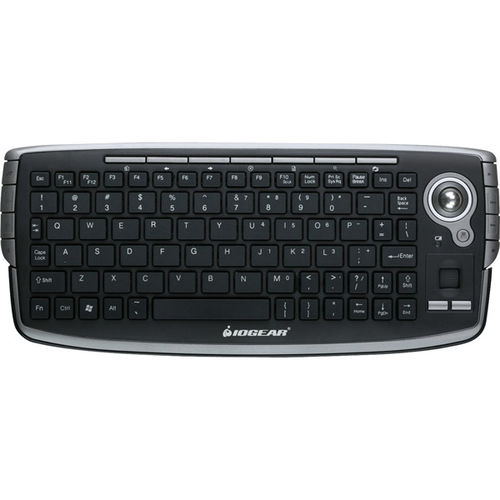Wireless Compact Keyboard with Optical Trackball and Scroll Wheel