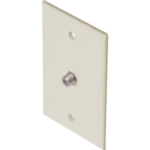 Light Almond Single F Connector Wall Plate