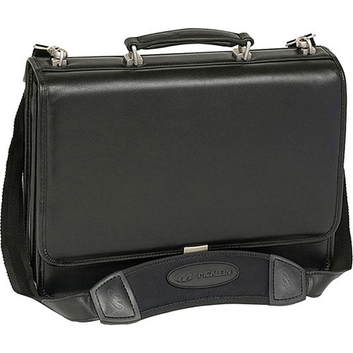 Black Bucktown Flapover Double Compartment Briefcase