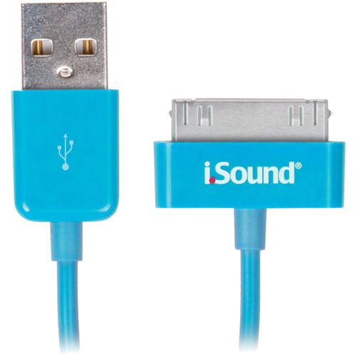 ISOUND ISOUND-1632 iPad(R)/iPhone(R)/iPod(R) Charge & Sync Cable, 3ft (Blue)