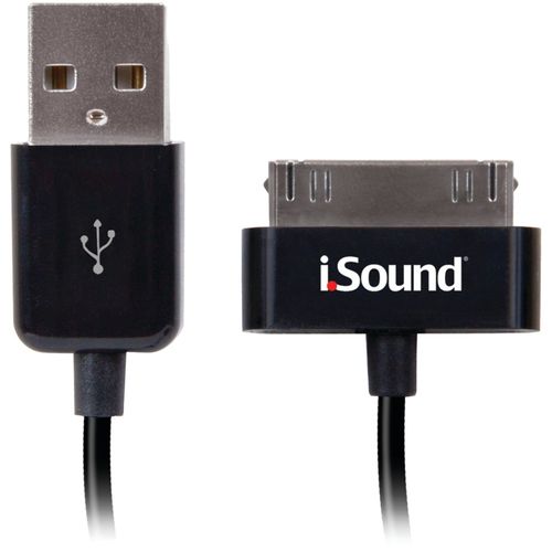 ISOUND ISOUND-1662 iPad(R)/iPhone(R)/iPod(R) Charge & Sync Cable, 3ft (Black)