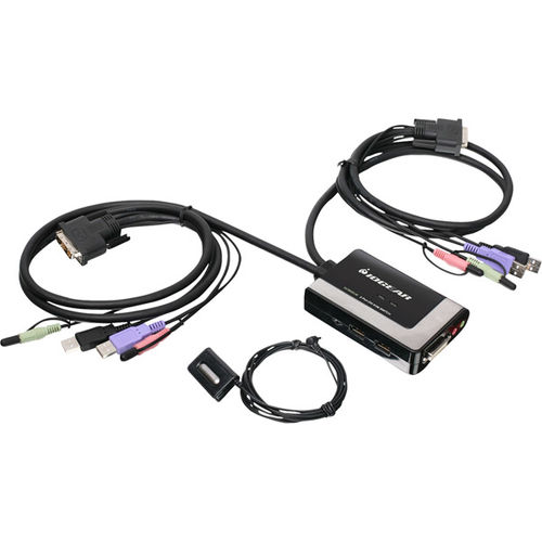 2-Port USB DVI-D Cable KVM with Audio and Mic