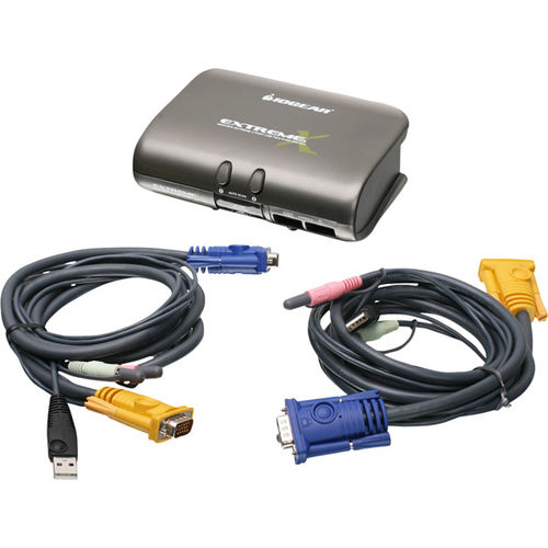2-Port MiniView Extreme Multimedia KVMP Switch and Cables
