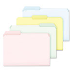 Pastel Color File Folders, 1/3 Cut Top Tab, Letter, Assorted, 100/Box