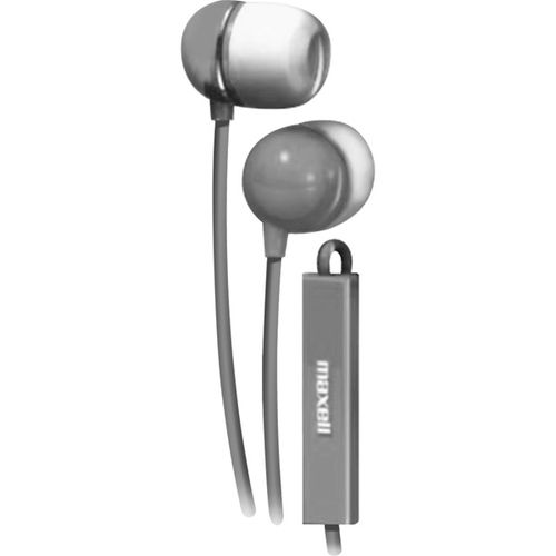 Earbud with In-Line Microphone and Remote for Mobile Phones-Silver
