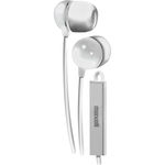Earbud with In-Line Microphone and Remote for Mobile Phones-White