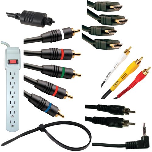 Axis Hdtv 8-piece Starter Kit With A/v Cables, Surge, And Cable Management
