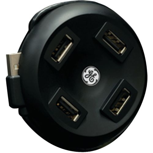 GE 98209 4-Port Round USB 2.0 Hub