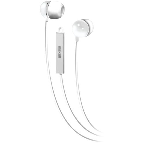 MAXELL 190303 - IEMICWHT Stereo In-Ear Earbuds with Microphone & Remote (White)