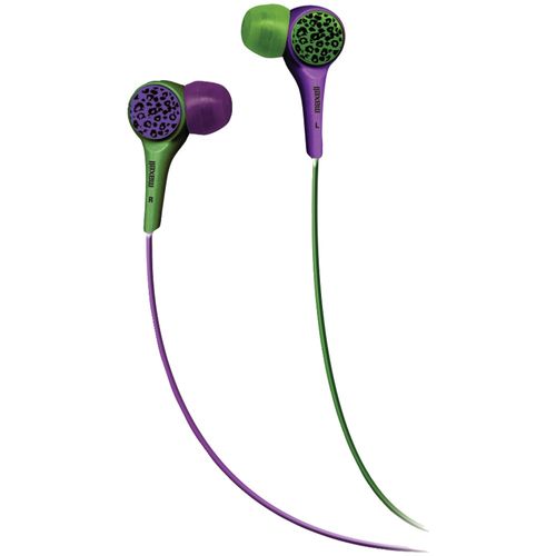 MAXELL 190343 - WTPUR/GRN Wild Things Flip Earbuds (Purple & Green Leopard)