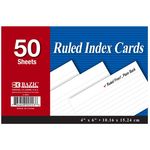 BAZIC 50 Ct. 4"" X 6"" Ruled White Index Card Case Pack 36