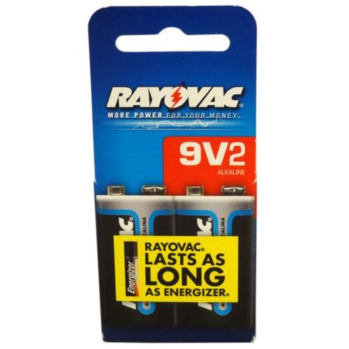 Rayovac 2 Pack 9 Volt Alkaline Batteries Case Pack 12