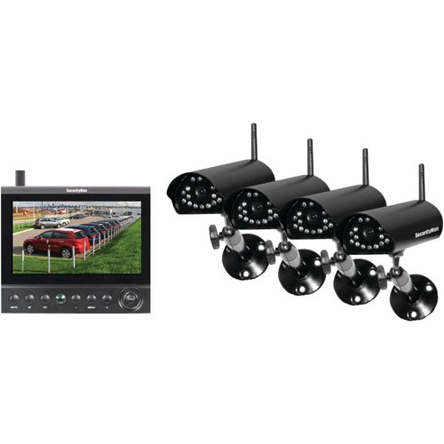 SECURITY MAN DigiLCDDVR4 Complete 2.4 GHz Digital Wireless Camera LCD/DVR System with 4 Wireless Cameras
