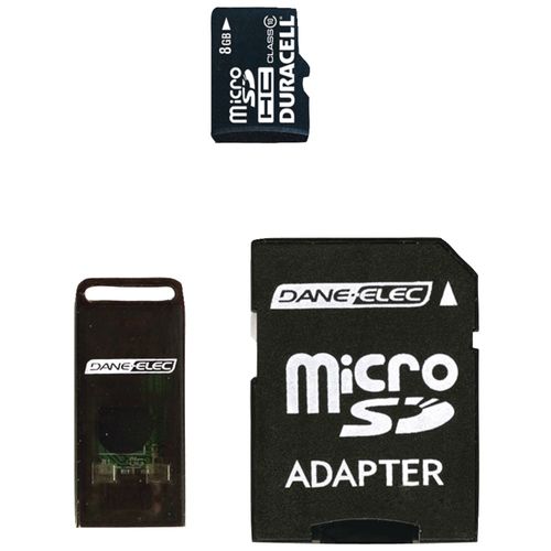 DURACELL DU-3IN1-08G-R microSD(TM) Card with Universal Adapter (Class 8; 8GB)