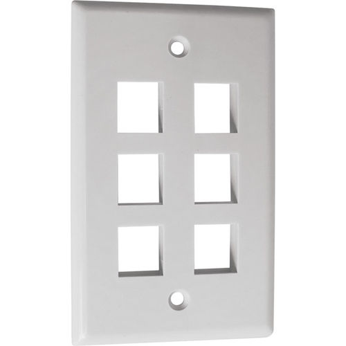 6-Port White Keystone Wall Plate