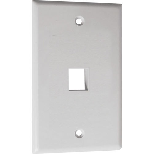 1-Port White Keystone Wall Plate - 10-Pack